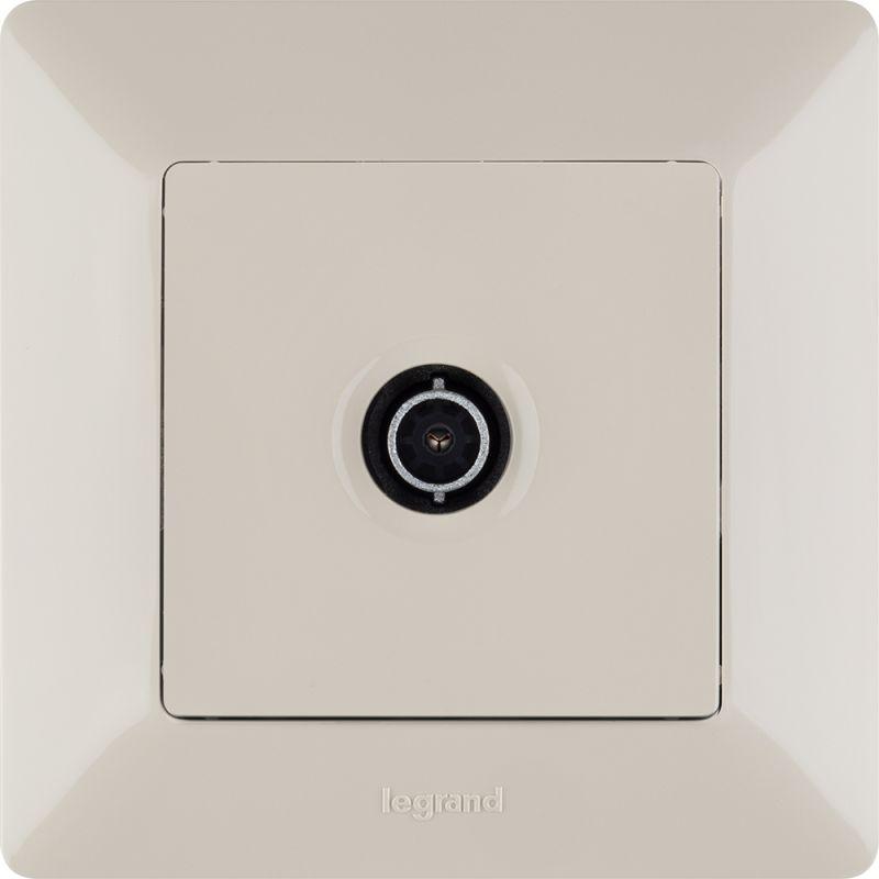 Механизм розетки TV с топологией "звезда" Valena Life 1 выход 0-2400МГц с лиц. панелью сл. кость Leg 753551