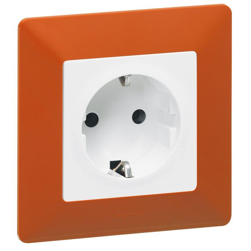 Механизм розетки 1-м СП Valena Life 16А IP20 250В 2P+E защ. шторки безвинт. клеммы с лицев. панелью бел. Leg 753420