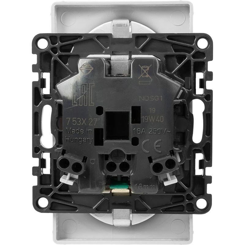 Механизм розетки 2-м СП Valena Life 16А IP20 250В 2х2P+E безвинт. клеммы с лицев. панелью бел. Leg 753127