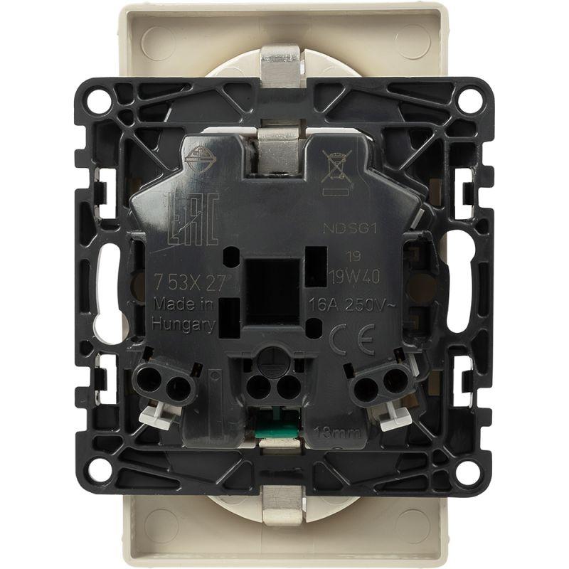 Механизм розетки 2-местный СП Valena Life 16А IP20 250В безвинтовые клеммы с лицевой панелью слоновая кость