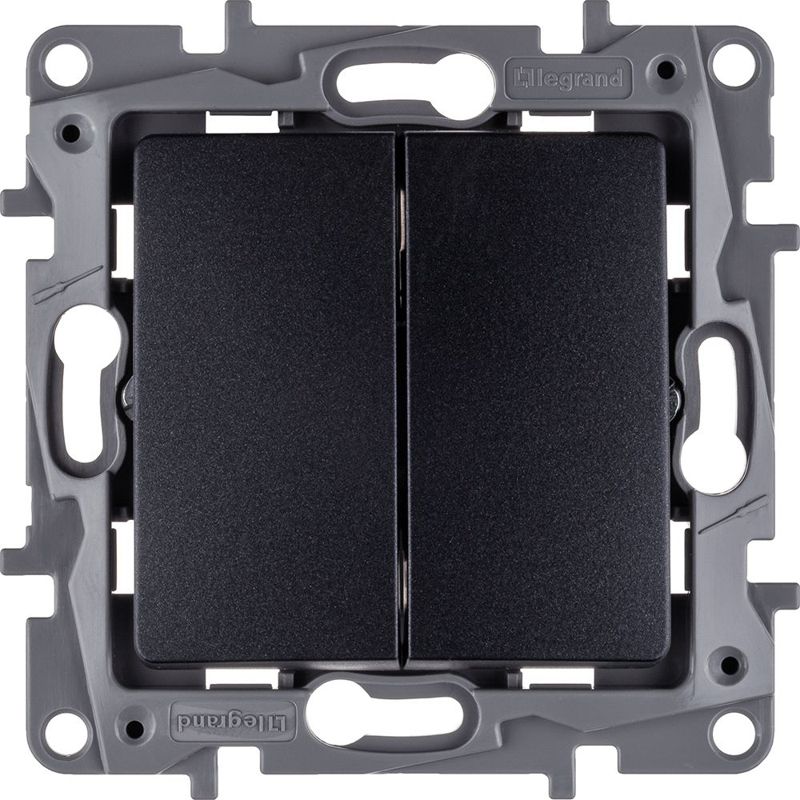 Механизм выключателя 2-кл. СП Etika 10А IP20 250В 10AX авт. зажимы антрацит Leg 672602