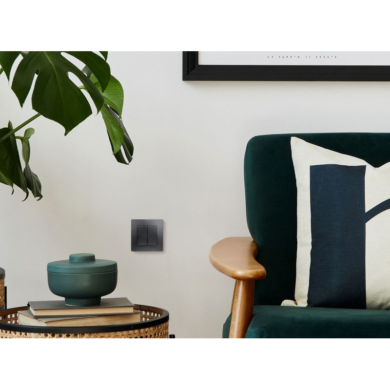 Механизм выключателя 2-кл. СП Etika 10А IP20 250В 10AX авт. зажимы антрацит Leg 672602