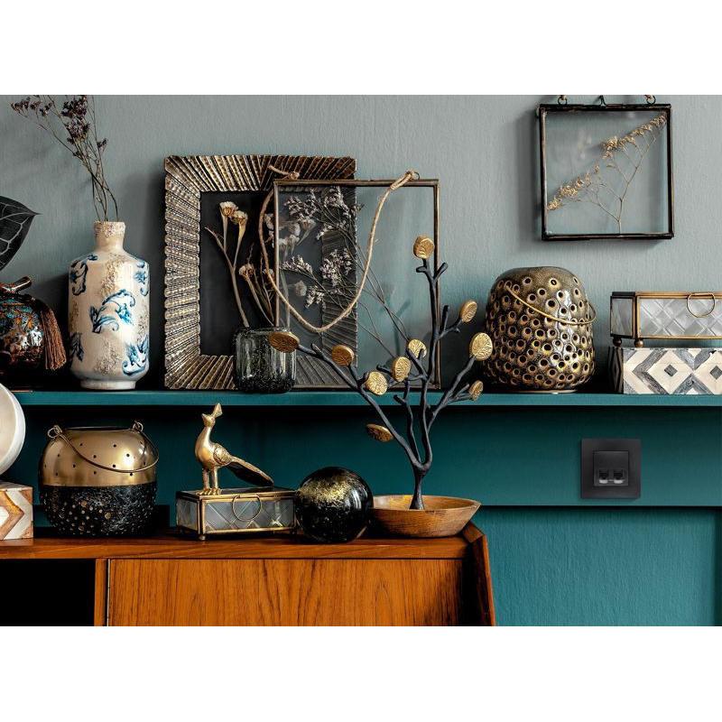 Механизм розетки комп. СП Etika RJ45 + RJ45 CAT.5E UTP антрацит Leg 672655