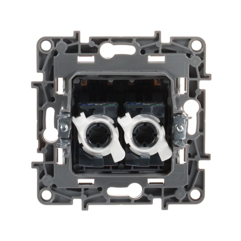 Механизм розетки комп. СП Etika RJ45 + RJ45 CAT.5E UTP бел. Leg 672255