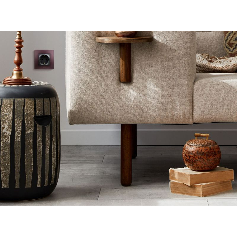 Механизм розетки 1-м СП Etika 16А IP31 250В 2P+E с заземл. защ. шторки немецк. стандарт винт. клеммы антрацит Leg 672622