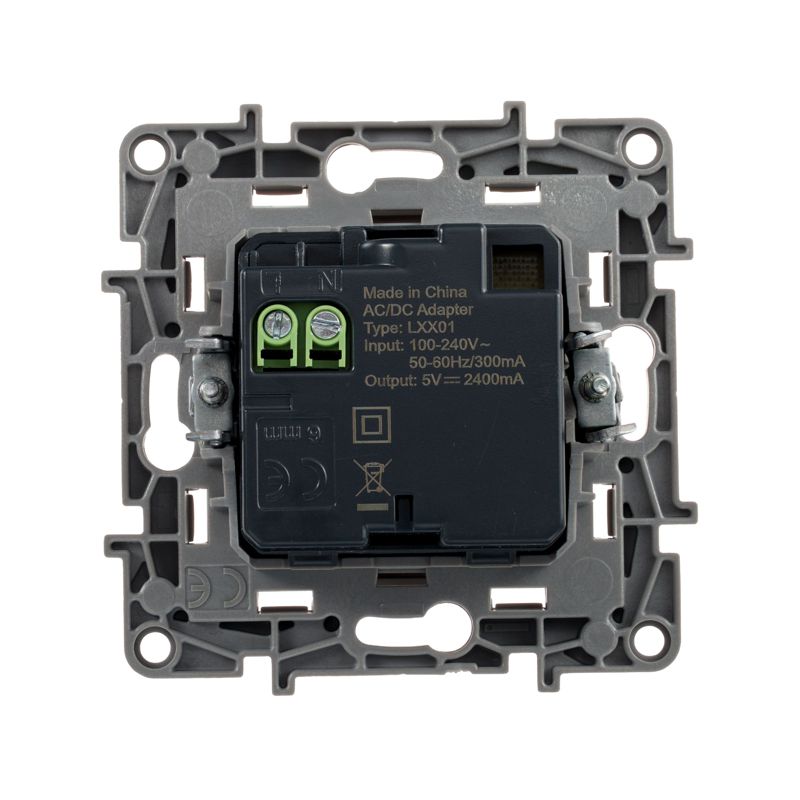 Механизм розетки USB 1-местный СП Etika 2 модуля 240В/5В 2400мА белый