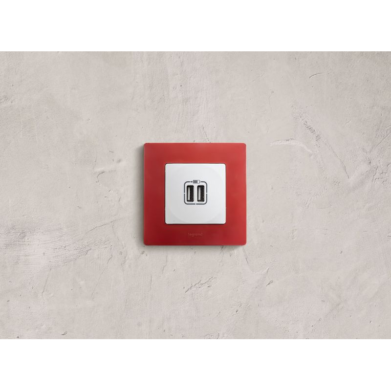 Механизм розетки USB 1-местный СП Etika 2 модуля 240В/5В 2400мА белый