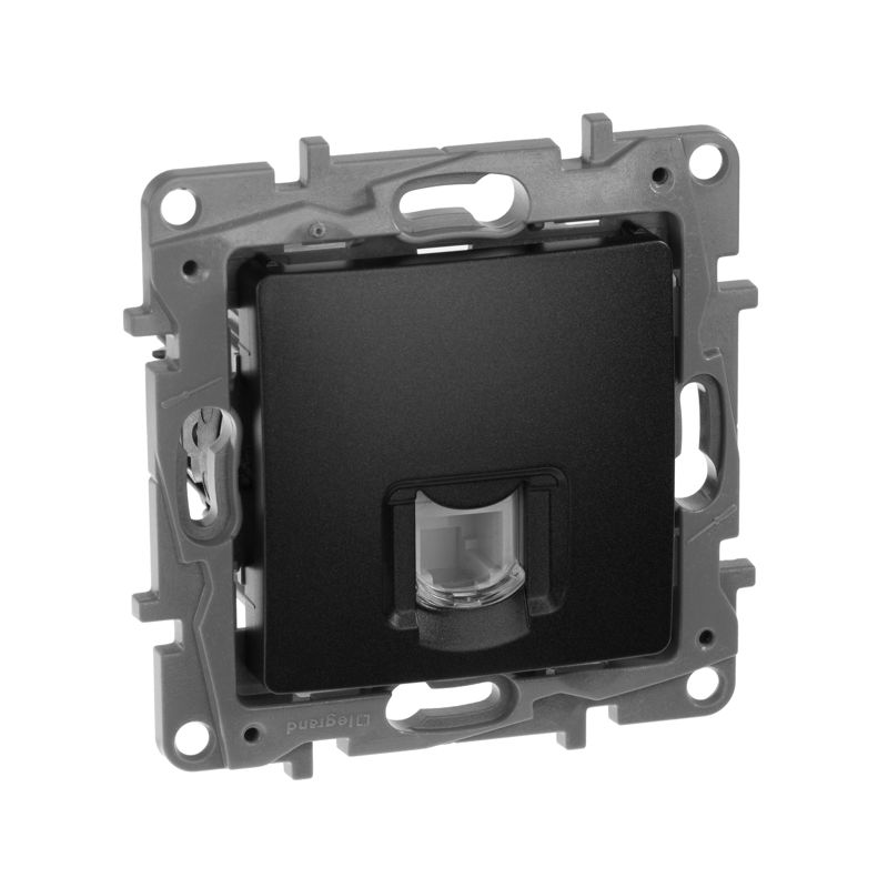 Механизм розетки телеф. 1-м СП Etika RJ11 антрацит Leg 672640