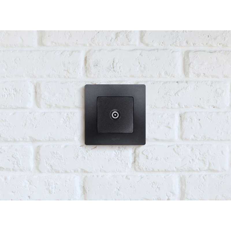 Механизм розетки TV СП Etika проходная 14дБ 5-862 мГц антрацит Leg 672663