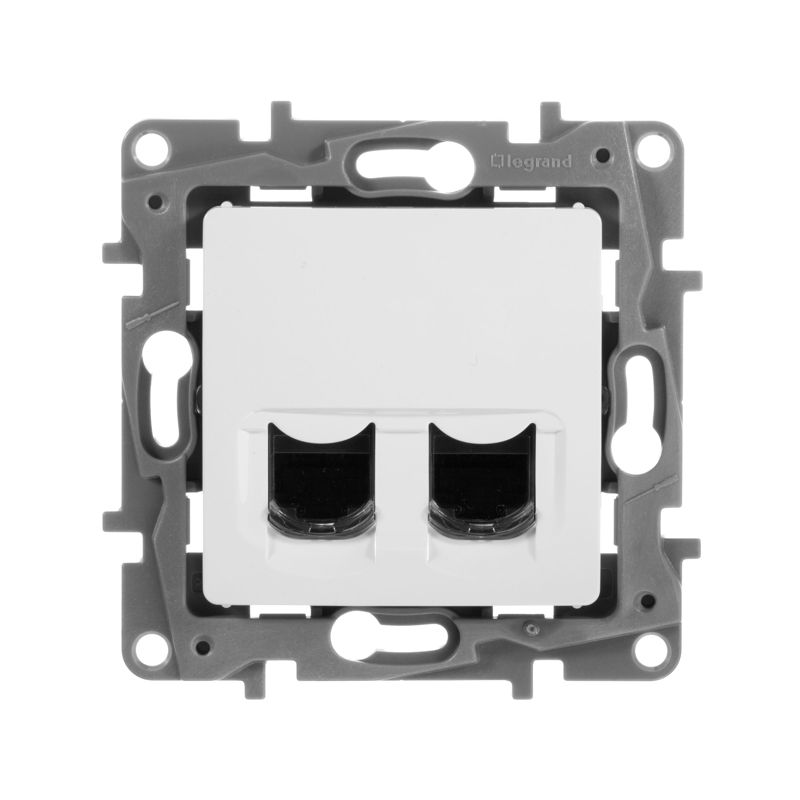 Розетка компьютерная СП Etika RJ45 + RJ45 CAT.6 UTP бел. Leg 672254