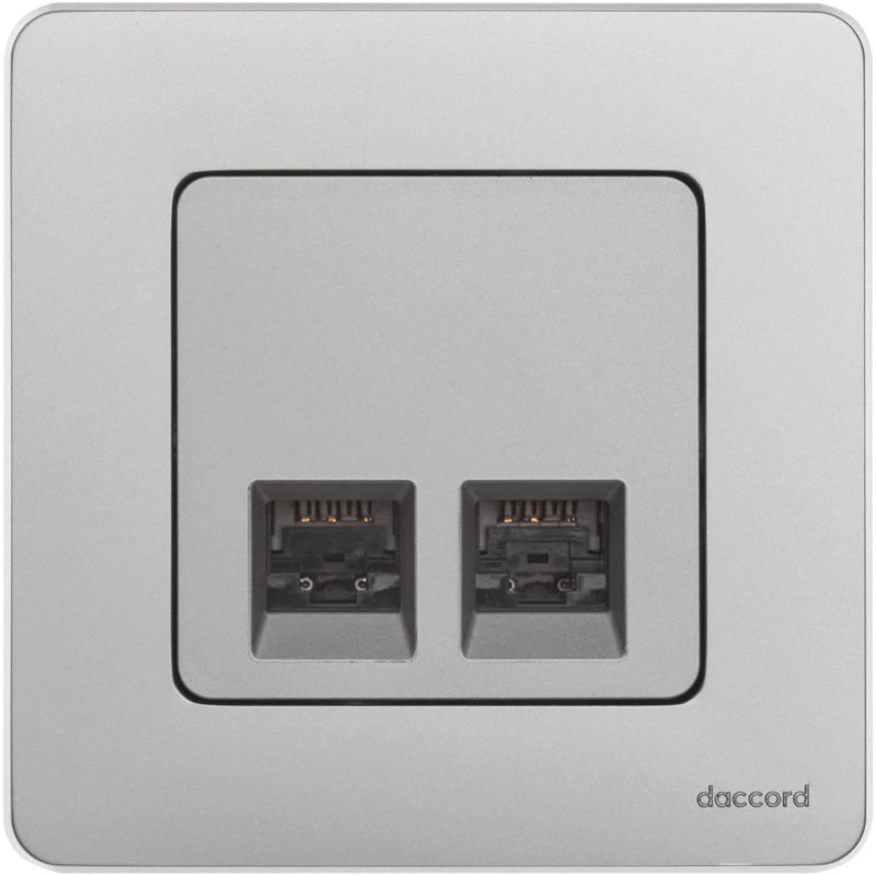 Механизм розетки компьютерной RJ45 2-м Inspiria CAT.6 UTP алюм. Leg 673842