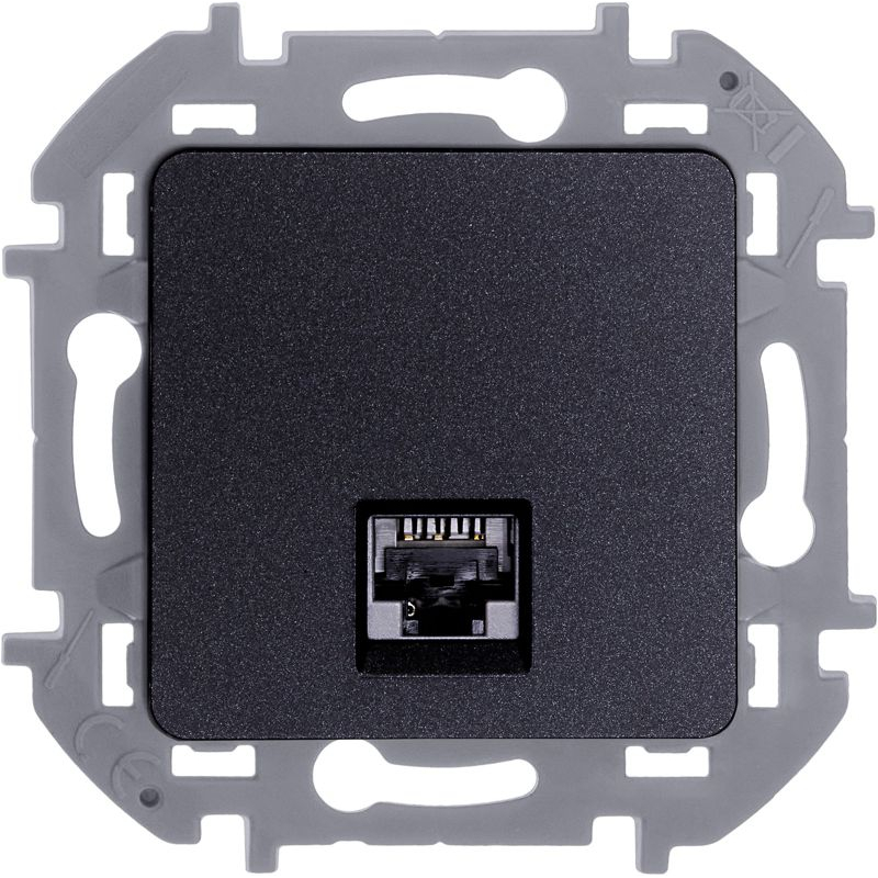 Механизм розетки информационной RJ45 Inspiria CAT.6 UTP антрацит Leg 673833