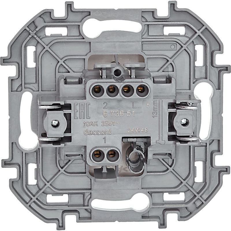 Механизм переключателя 1-кл. Inspiria 10А IP20 250В 10AX сл. кость Leg 673651