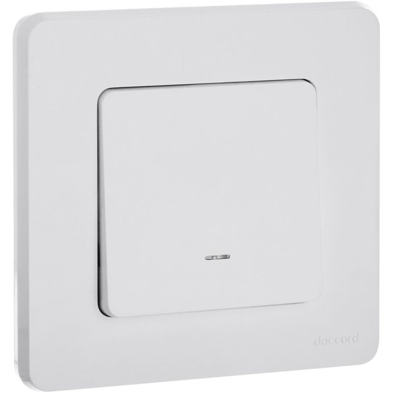 Механизм переключателя 1-кл. Inspiria 10А IP20 250В 10AX с подсветкой / индикацией бел. Leg 673660