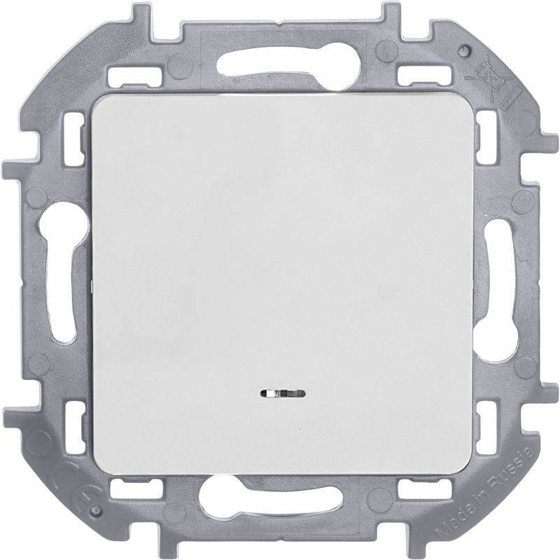 Механизм переключателя 1-кл. Inspiria 10А IP20 250В 10AX с подсветкой / индикацией бел. Leg 673660