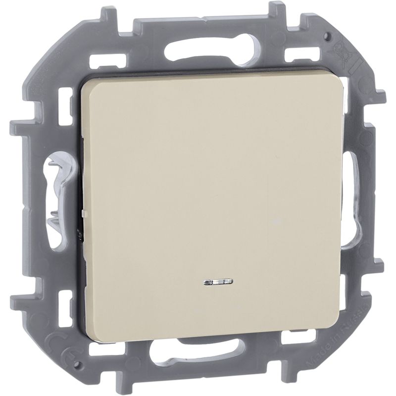 Механизм переключателя 1-кл. Inspiria 10А IP20 250В 10AX с подсветкой / индикацией сл. кость Leg 673661