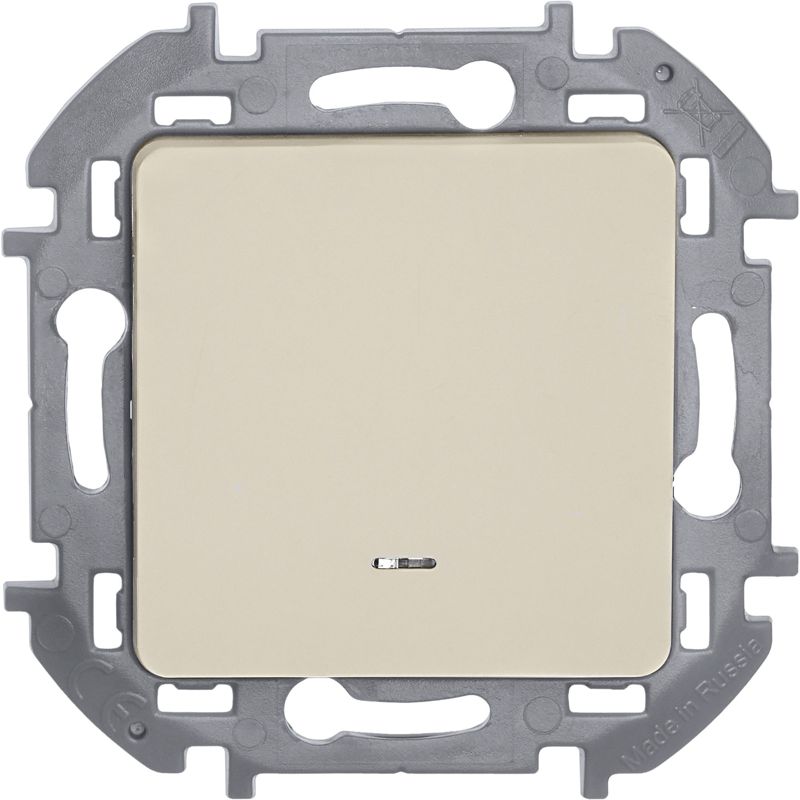 Механизм переключателя 1-кл. Inspiria 10А IP20 250В 10AX с подсветкой / индикацией сл. кость Leg 673661