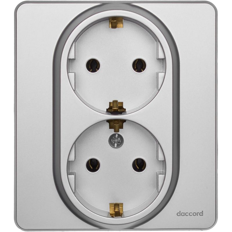 Розетка Inspiria 16А 250В 2х2P+E немецк. стандарт алюм. Leg 673752