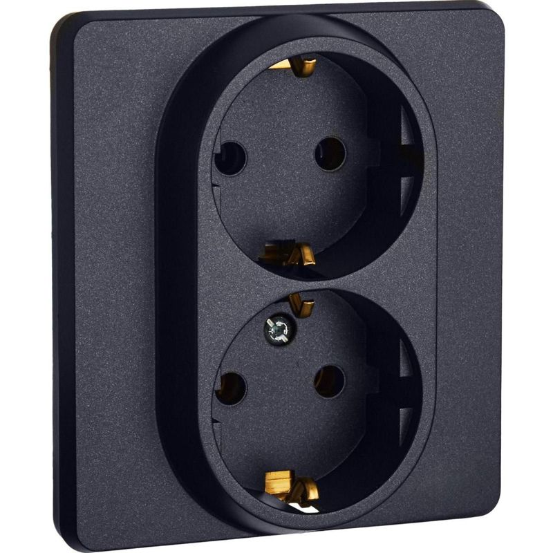 Розетка Inspiria 16А 250В 2х2P+E немецк. стандарт антрацит Leg 673753