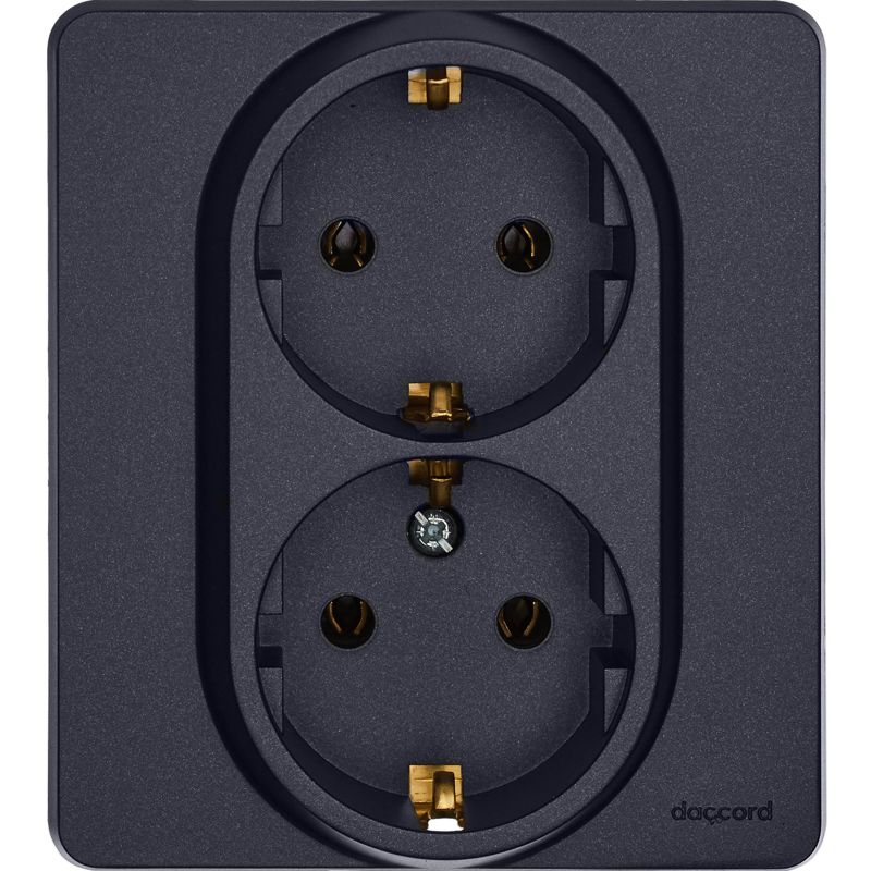 Розетка Inspiria 16А 250В 2х2P+E немецк. стандарт антрацит Leg 673753