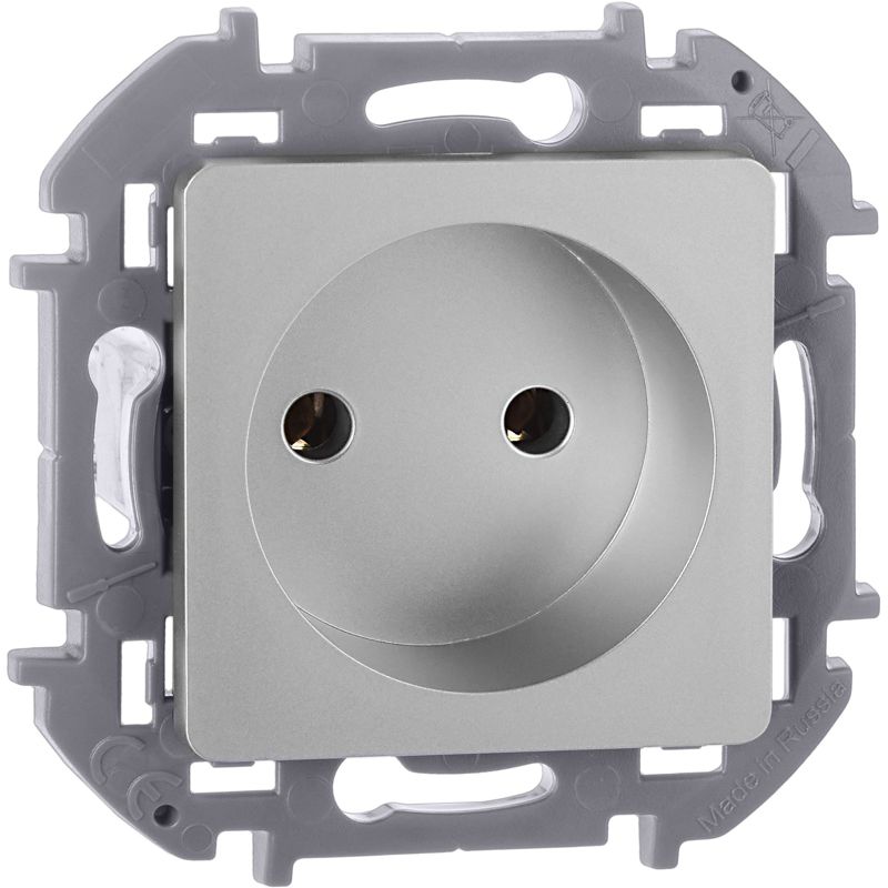 Механизм розетки 1-м СП Inspiria 16А IP20 250В 2P алюм. Leg 673712