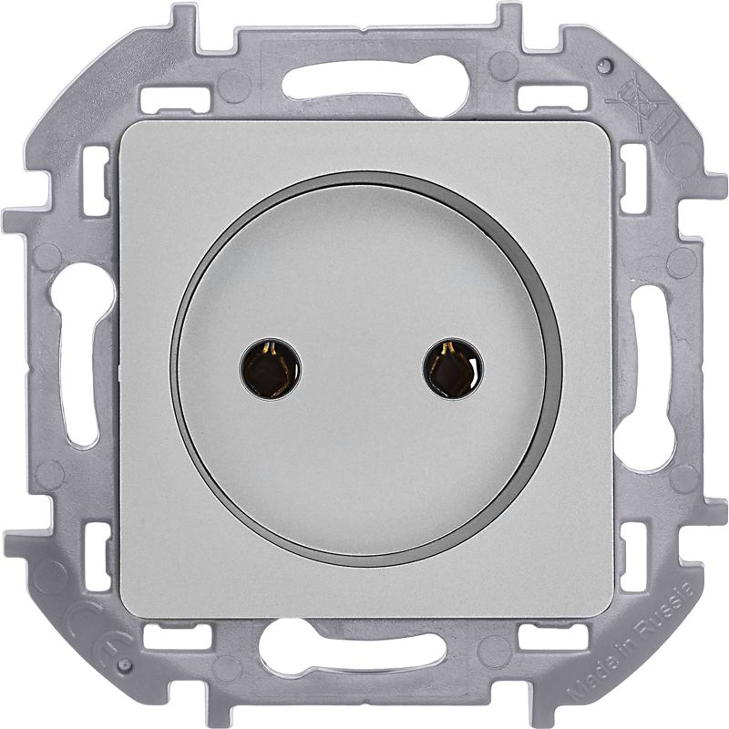 Механизм розетки 1-м СП Inspiria 16А IP20 250В 2P алюм. Leg 673712