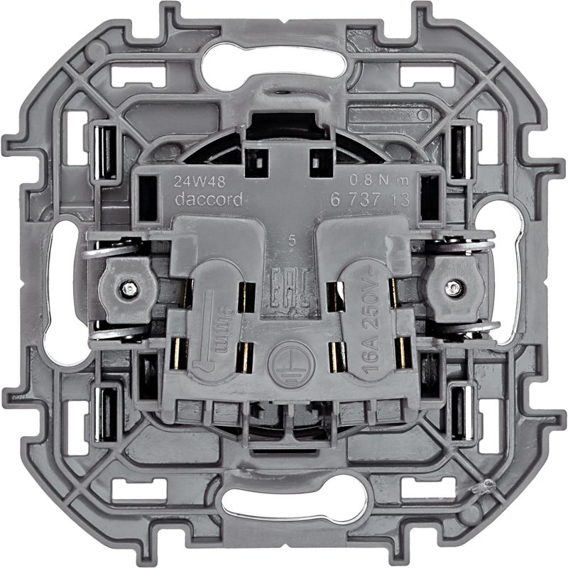Механизм розетки 1-м СП Inspiria 16А IP20 250В 2P антрацит Leg 673713