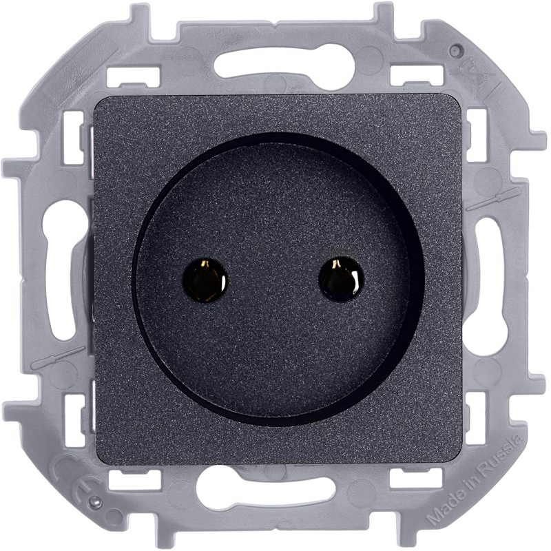 Механизм розетки 1-м СП Inspiria 16А IP20 250В 2P антрацит Leg 673713