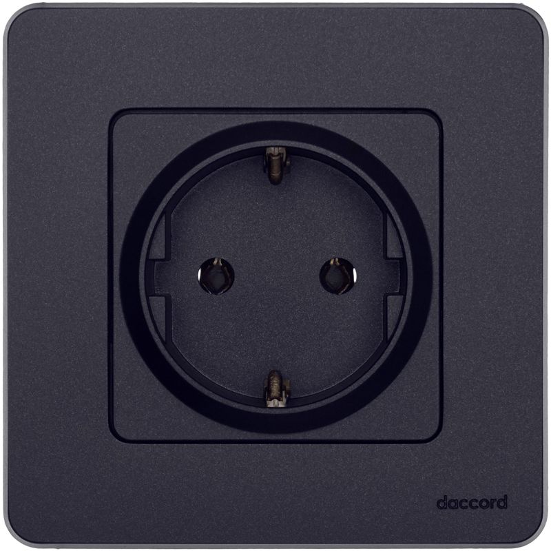 Механизм розетки 1-м СП Inspiria 16А IP20 250В 2P+E немецк. стандарт антрацит Leg 673723