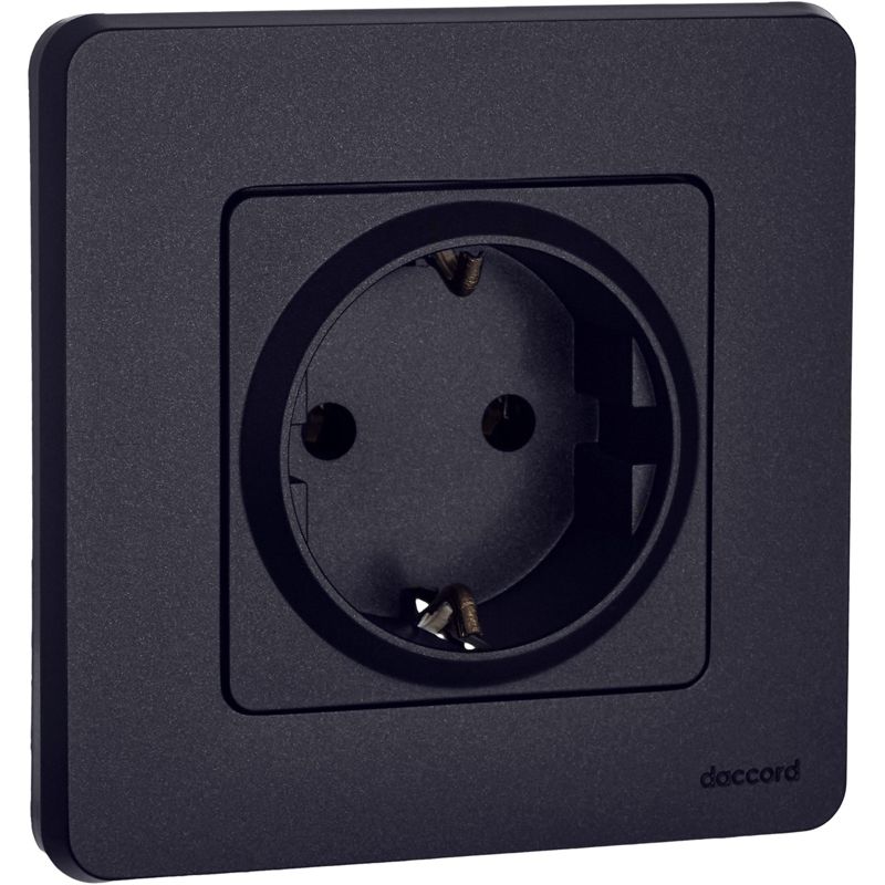 Механизм розетки 1-м СП Inspiria 16А IP20 250В 2P+E немецк. стандарт антрацит Leg 673723