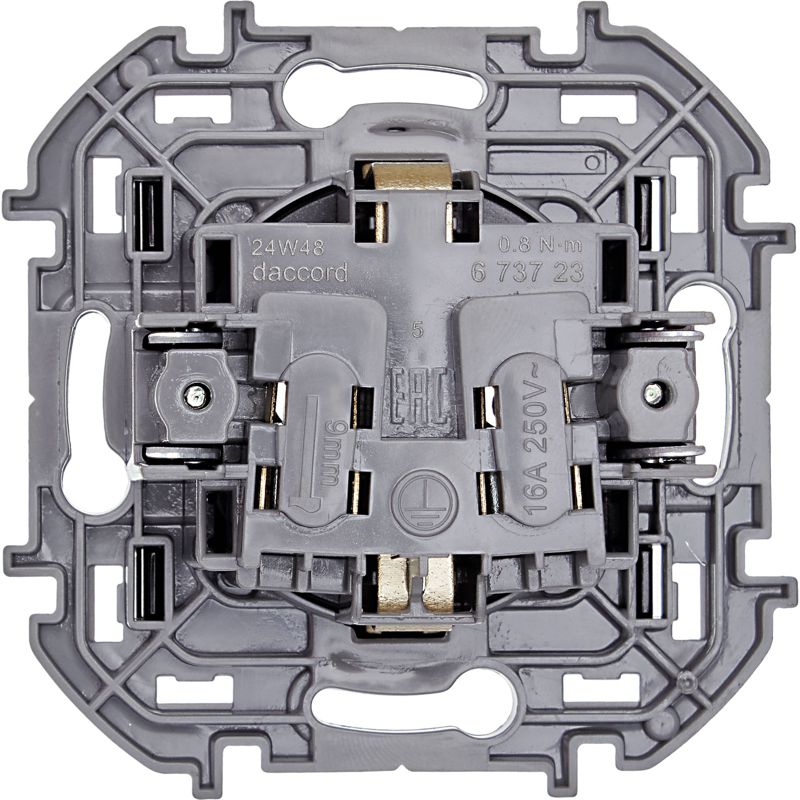 Механизм розетки 1-м СП Inspiria 16А IP20 250В 2P+E немецк. стандарт антрацит Leg 673723