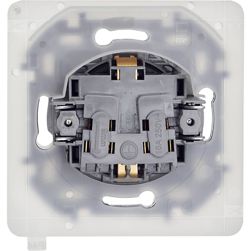 Механизм розетки 1-м СП Inspiria 16А IP44 250В 2P+E защ. шторки с крышкой немецк. стандарт антрацит Leg 673743