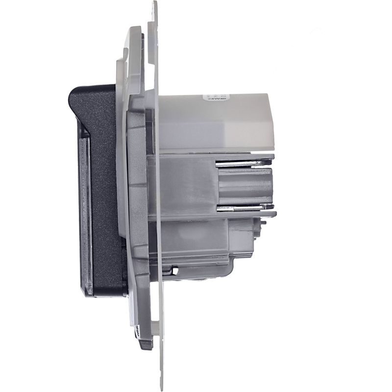 Механизм розетки 1-м СП Inspiria 16А IP44 250В 2P+E защ. шторки с крышкой немецк. стандарт антрацит Leg 673743