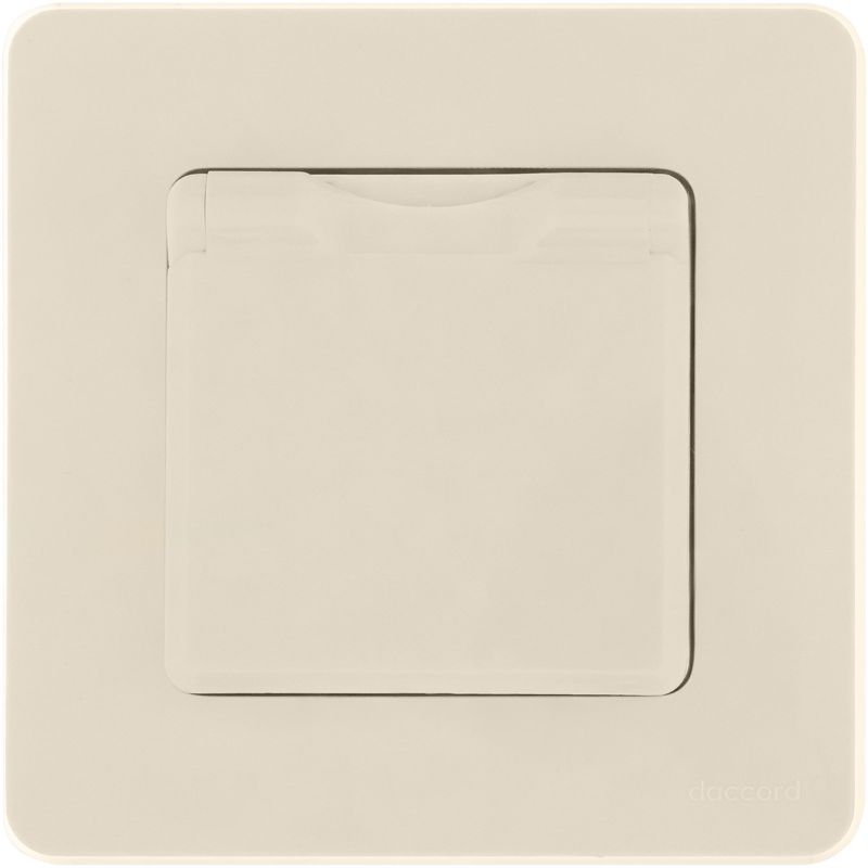 Механизм розетки 1-м СП Inspiria 16А IP44 250В 2P+E защ. шторки с крышкой немецк. стандарт сл. кость Leg 673741