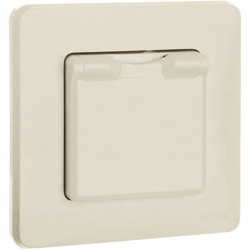 Механизм розетки 1-м СП Inspiria 16А IP44 250В 2P+E защ. шторки с крышкой немецк. стандарт сл. кость Leg 673741