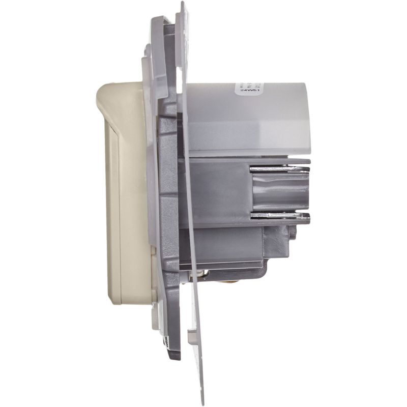 Механизм розетки 1-м СП Inspiria 16А IP44 250В 2P+E защ. шторки с крышкой немецк. стандарт сл. кость Leg 673741