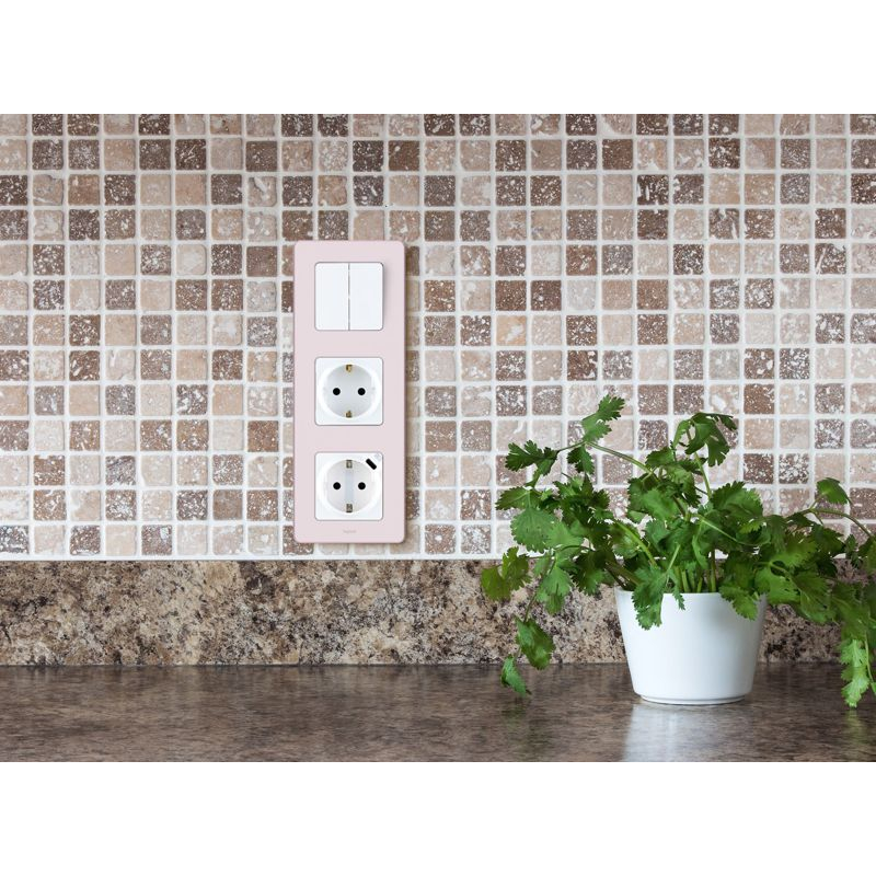 Механизм розетки 1-м СП Inspiria 16А IP20 250В 2P+E немецк. стандарт со встроен. зарядным устройством USB C 1.5А 5В бел. Leg 673770