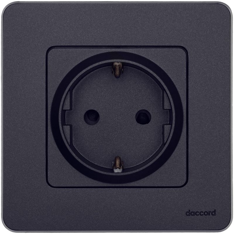 Механизм розетки 1-м СП Inspiria 16А IP20 250В 2P+E защ. шторки немецк. стандарт антрацит Leg 673733