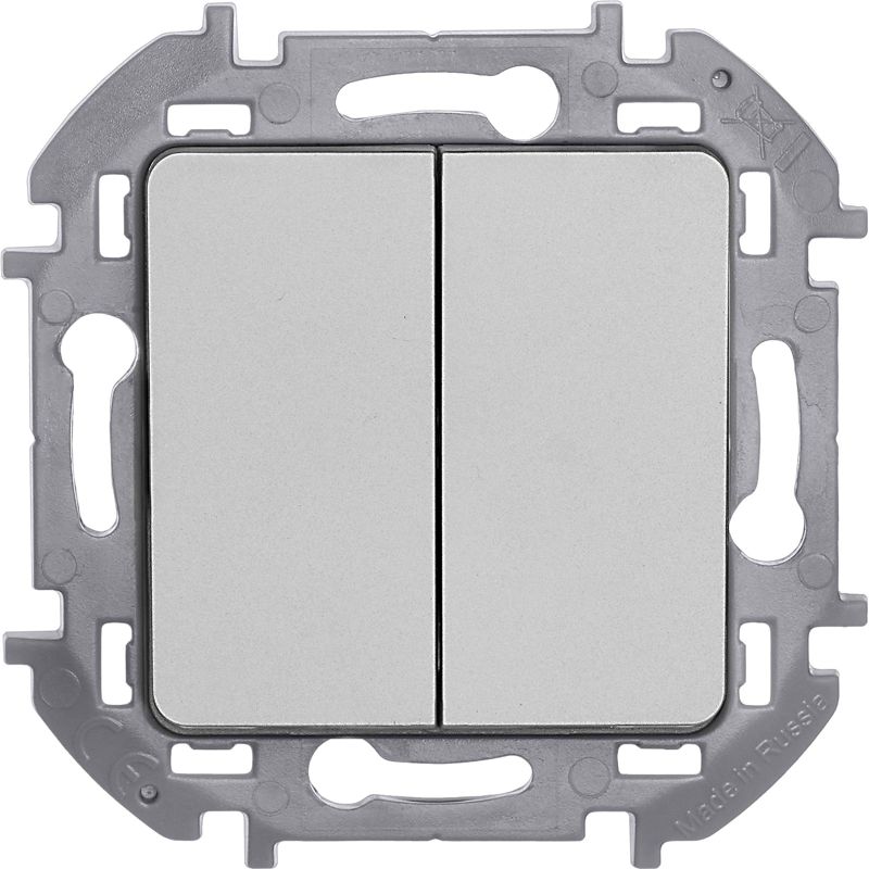Механизм выключателя 2-кл. Inspiria 10А IP20 250В 10AX алюм. Leg 673622