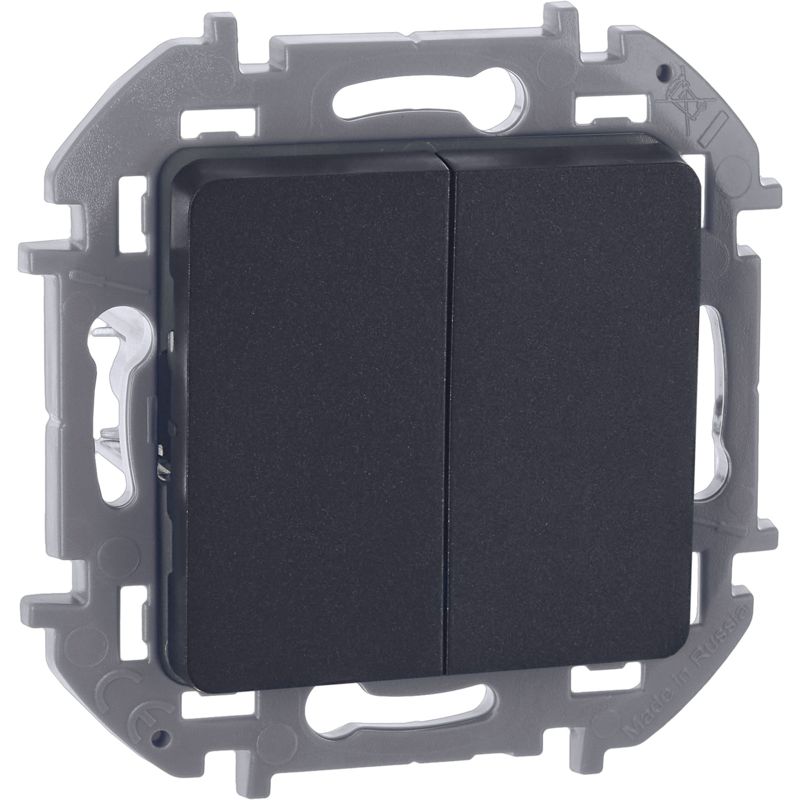 Механизм выключателя 2-кл. Inspiria 10А IP20 250В 10AX антрацит Leg 673623