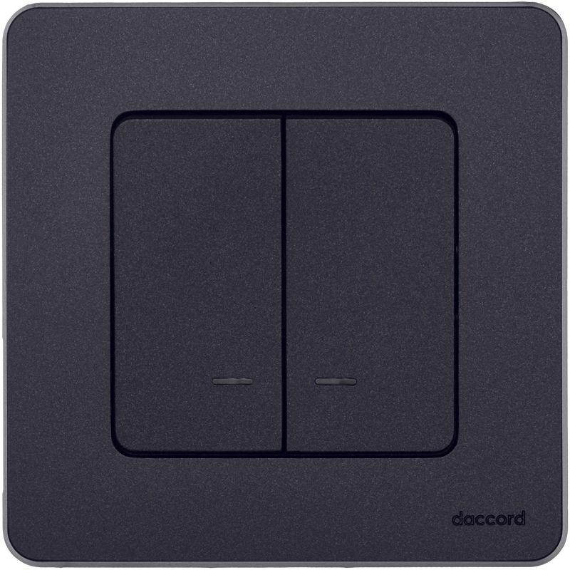 Механизм выключателя 2-кл. Inspiria 10А IP20 250В 10AX с подсветкой / индикацией антрацит Leg 673633