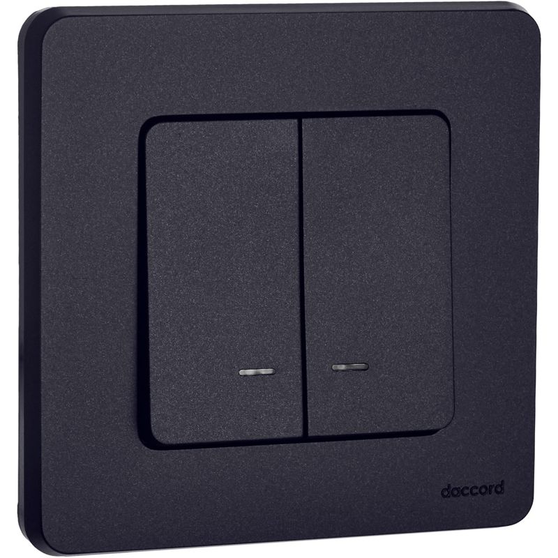 Механизм выключателя 2-кл. Inspiria 10А IP20 250В 10AX с подсветкой / индикацией антрацит Leg 673633