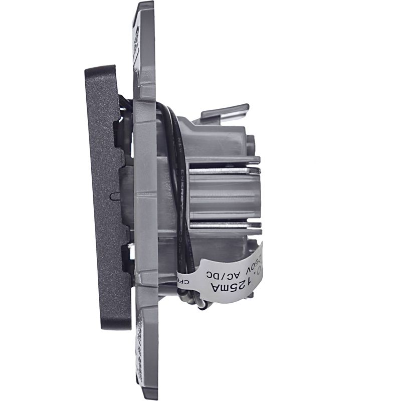 Механизм выключателя 2-кл. Inspiria 10А IP20 250В 10AX с подсветкой / индикацией антрацит Leg 673633