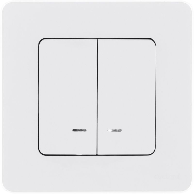Механизм выключателя 2-кл. Inspiria 10А IP20 250В 10AX с подсветкой / индикацией бел. Leg 673630