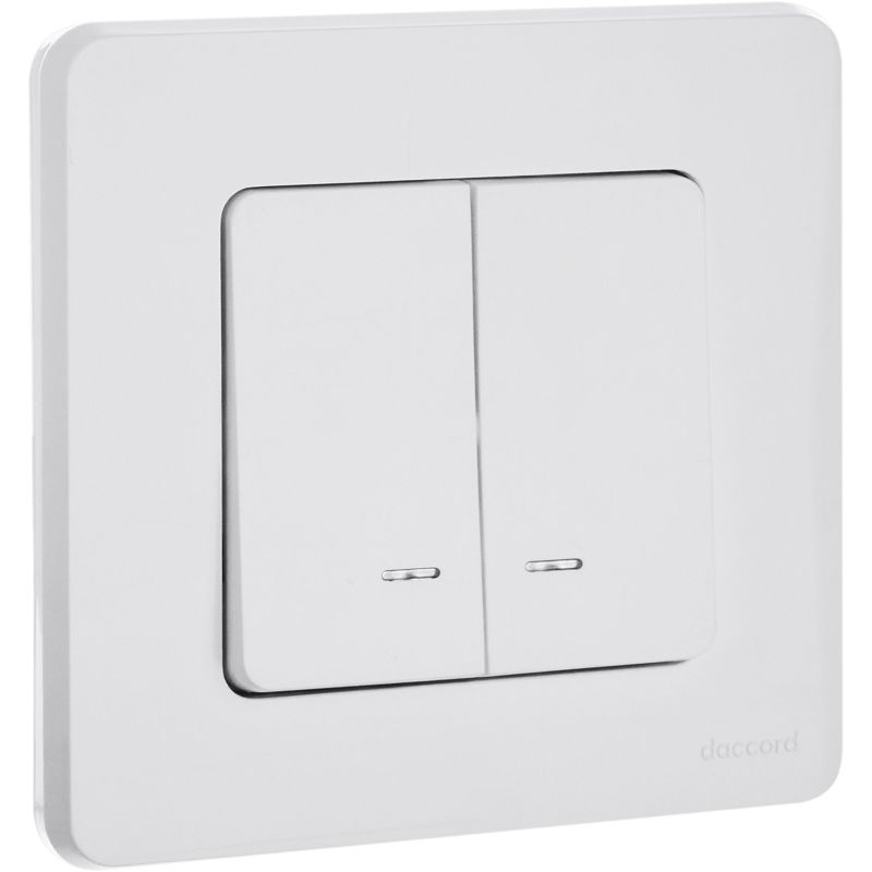 Механизм выключателя 2-кл. Inspiria 10А IP20 250В 10AX с подсветкой / индикацией бел. Leg 673630