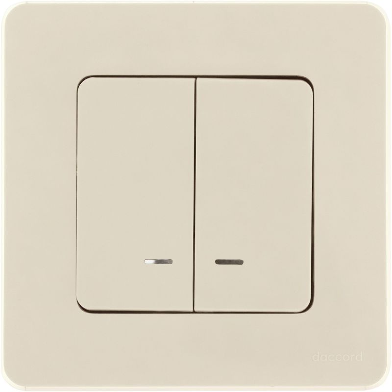 Механизм выключателя 2-кл. Inspiria 10А IP20 250В 10AX с подсветкой / индикацией сл. кость Leg 673631