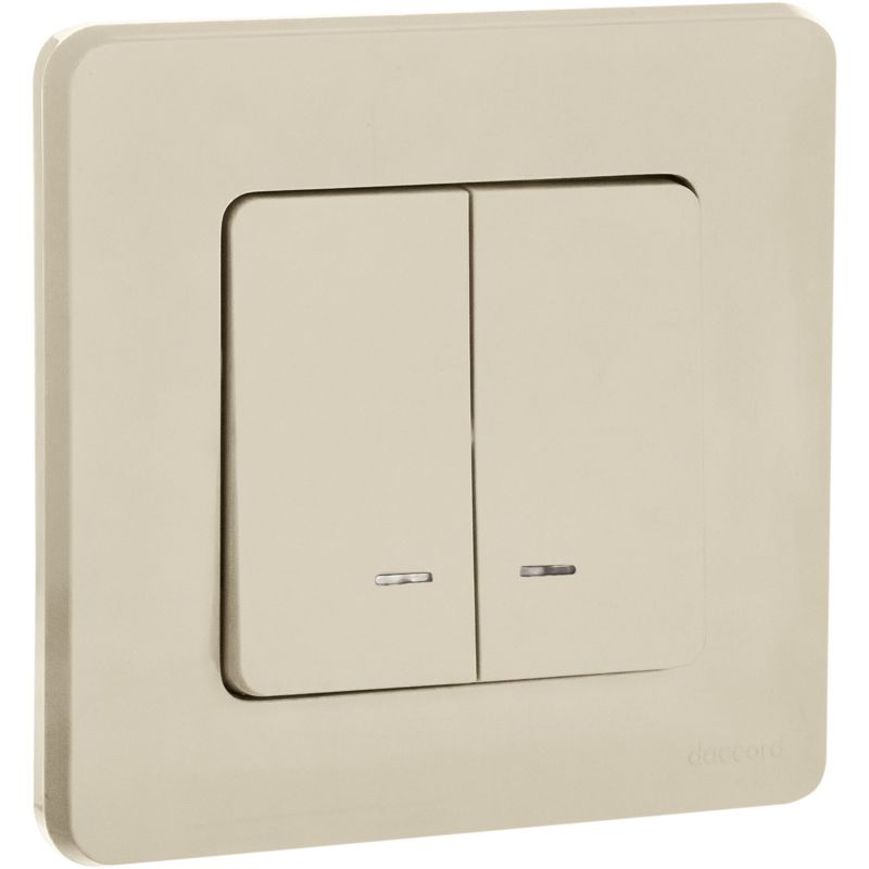 Механизм выключателя 2-кл. Inspiria 10А IP20 250В 10AX с подсветкой / индикацией сл. кость Leg 673631