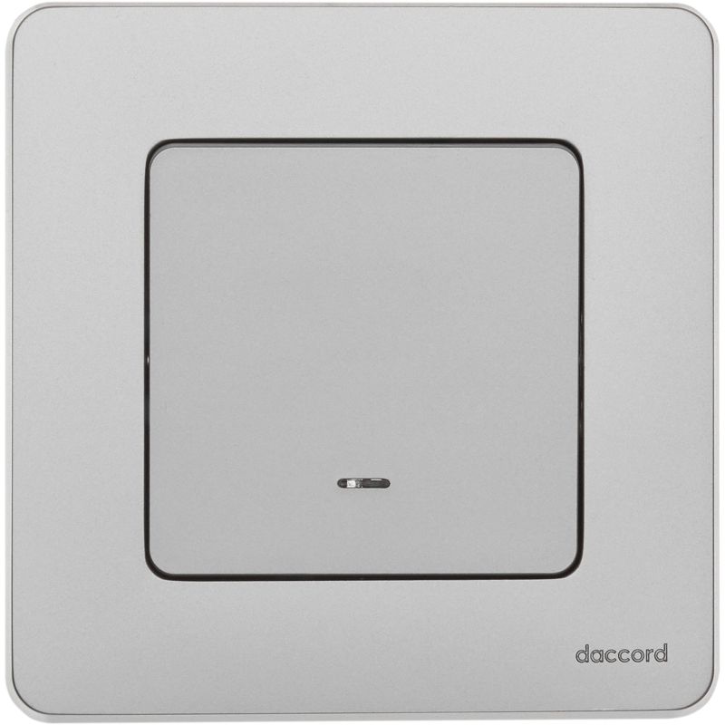 Механизм выключателя 1-кл. Inspiria 10А IP20 250В 10AX с подсветкой / индикацией алюм. Leg 673612