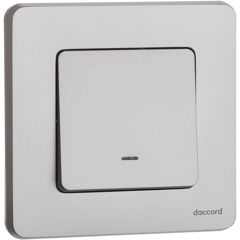 Механизм выключателя 1-кл. Inspiria 10А IP20 250В 10AX с подсветкой / индикацией алюм. Leg 673612