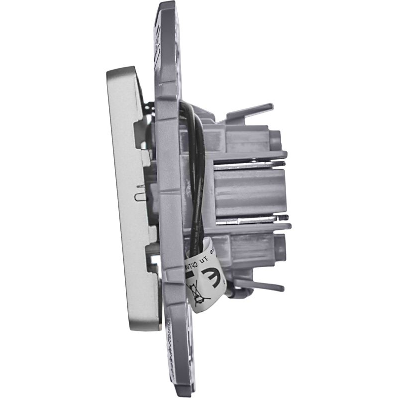 Механизм выключателя 1-кл. Inspiria 10А IP20 250В 10AX с подсветкой / индикацией алюм. Leg 673612